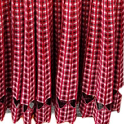 FENDI Red Plaid Crew Neck Short-Sleeve Midi Dress FZD701A3URF12Q7 Details for FENDI Red Plaid Crew Neck Short-Sleeve Midi Dress FZD701A3URF12Q7