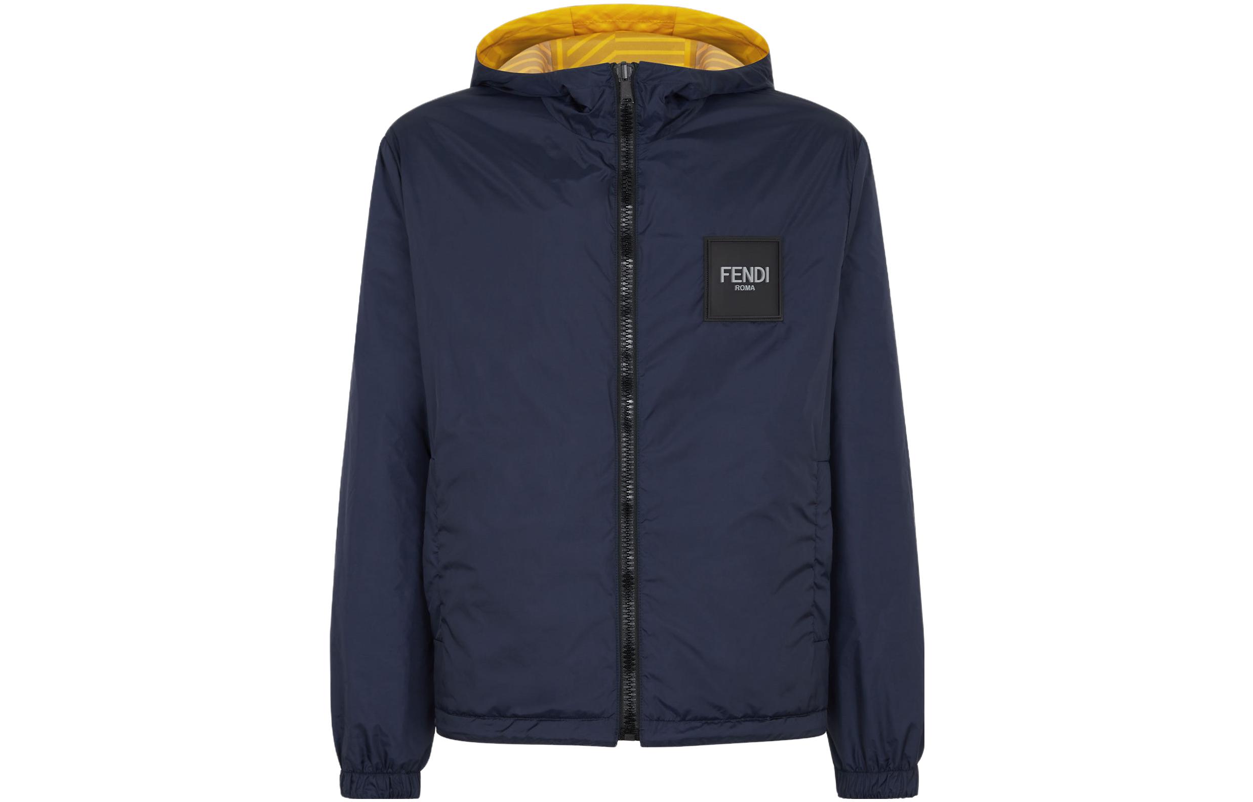 Shop 펜디 리버서블 컬러블록 후드 재킷. FAA905APX3F0ZA0