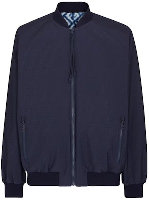 FENDI Reversible Logo Print Bomber Jacket in Blue. FAA893AN60F0V6W Order FENDI Reversible Logo Print Bomber Jacket in Blue. FAA893AN60F0V6W