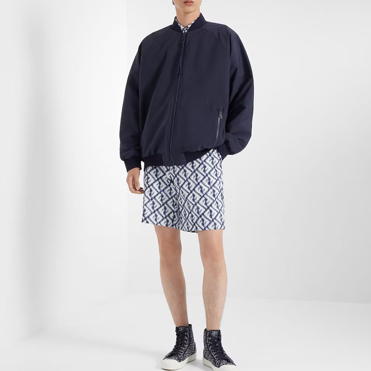 Purchase 芬迪蓝色可翻转标志印花飞行夹克 FAA893AN60F0V6W