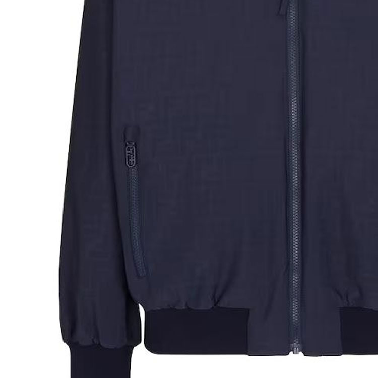 Cheap 芬迪蓝色可翻转标志印花飞行夹克 FAA893AN60F0V6W