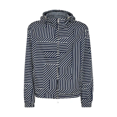 FENDI Reversible Logo Print Hooded Puffer Jacket - Blue. FAA906APX6F0QA2