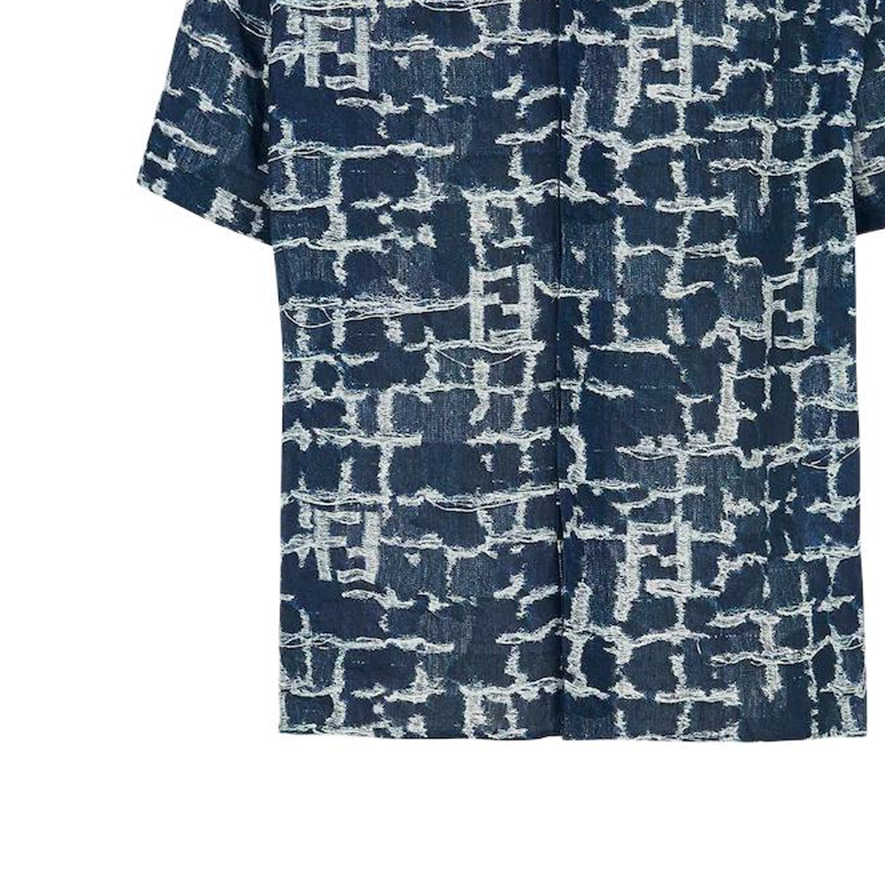 Details for 芬迪 蓝色短袖纽扣衬衫带图案设计 FS0795AR6EF0UV2