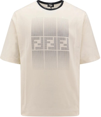 FENDI Slim Fit Crew Neck T-Shirt with Letter Pattern in Off-White. FAF715AR5BF0-RQ0 Order FENDI Slim Fit Crew Neck T-Shirt with Letter Pattern in Off-White. FAF715AR5BF0-RQ0