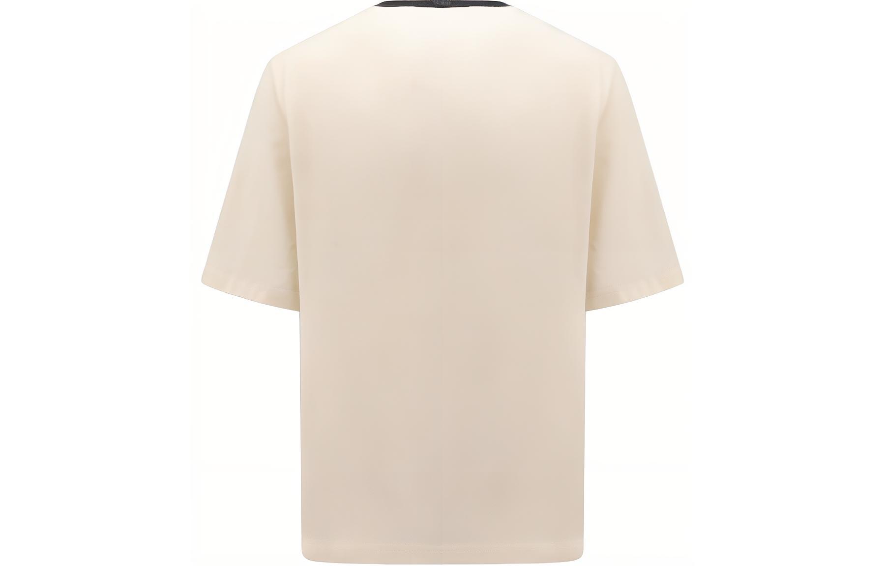 Lookbook 펜디 슬림핏 크루넥 티셔츠 레터 패턴 오프 화이트. FAF715AR5BF0-RQ0