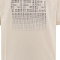 FENDI Slim Fit T-Shirt Leher Bulat Corak Huruf dalam Warna Putih Pudar. FAF715AR5BF0-RQ0 Details for FENDI Slim Fit T-Shirt Leher Bulat Corak Huruf dalam Warna Putih Pudar. FAF715AR5BF0-RQ0