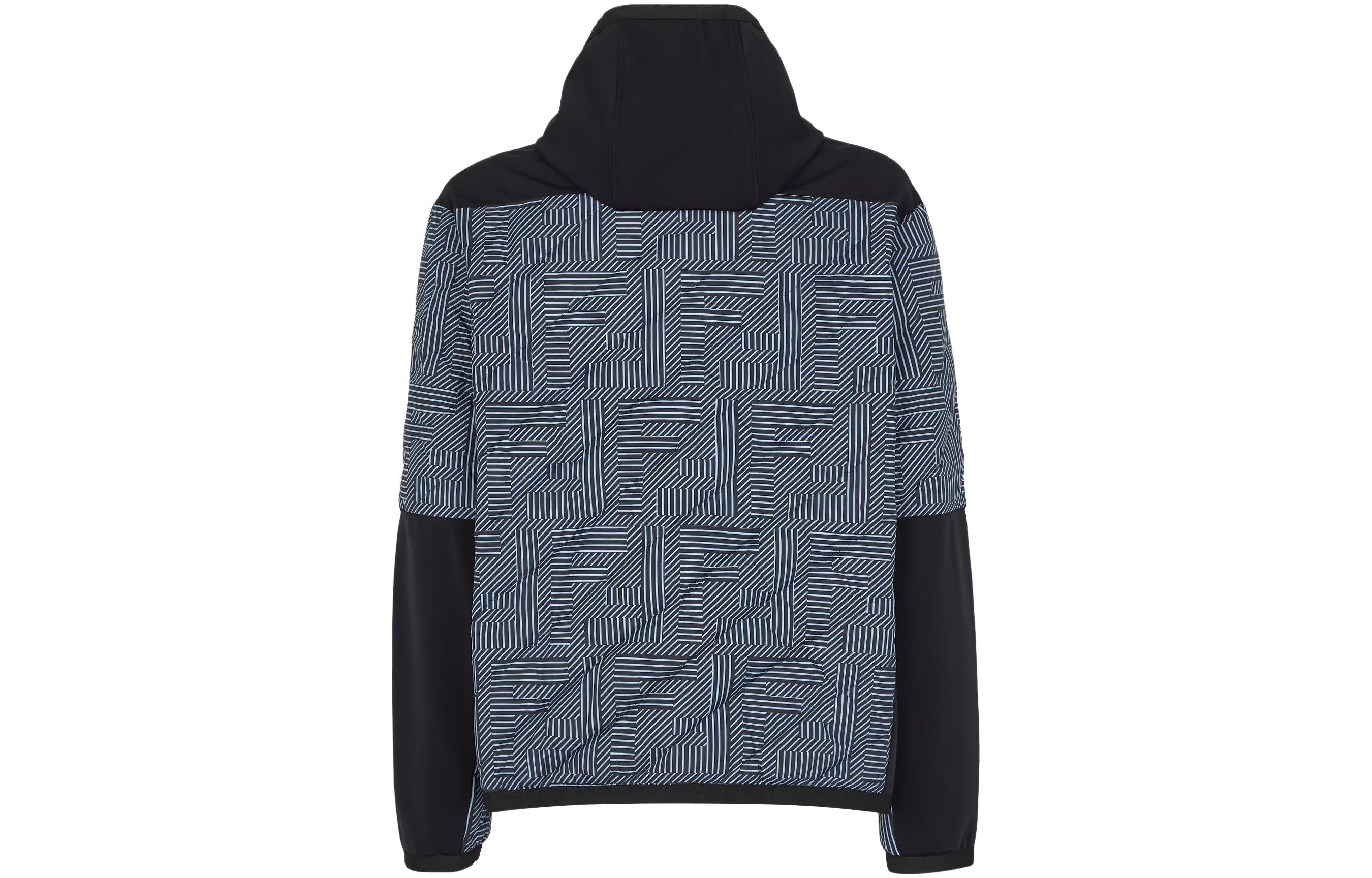 Lookbook FENDI 修身版連帽外套 黑色 字母LOGO印花 FAA641APX5F1ML9