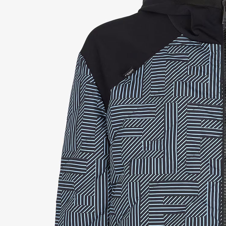 Purchase FENDI 修身版連帽外套 黑色 字母LOGO印花 FAA641APX5F1ML9