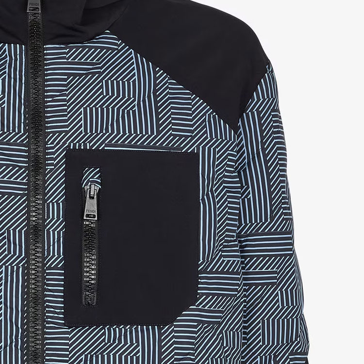 Details for FENDI 修身版連帽外套 黑色 字母LOGO印花 FAA641APX5F1ML9