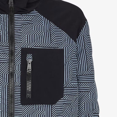 FENDI Slim Fit Logo Print Hooded Jacket Black FAA641APX5F1ML9 Details for FENDI Slim Fit Logo Print Hooded Jacket Black FAA641APX5F1ML9