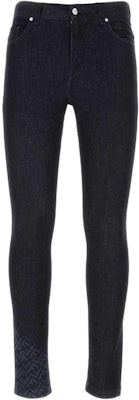 FENDI Slim Fit Low Waist Straight Trousers Blue Casual Pants FLP299AQLUF0QA2 Buy FENDI Slim Fit Low Waist Straight Trousers Blue Casual Pants FLP299AQLUF0QA2