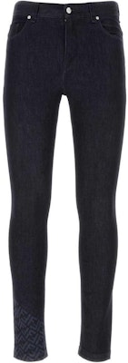 FENDI Slim Fit Low Waist Straight Trousers Blue Casual Pants FLP299AQLUF0QA2 Order FENDI Slim Fit Low Waist Straight Trousers Blue Casual Pants FLP299AQLUF0QA2