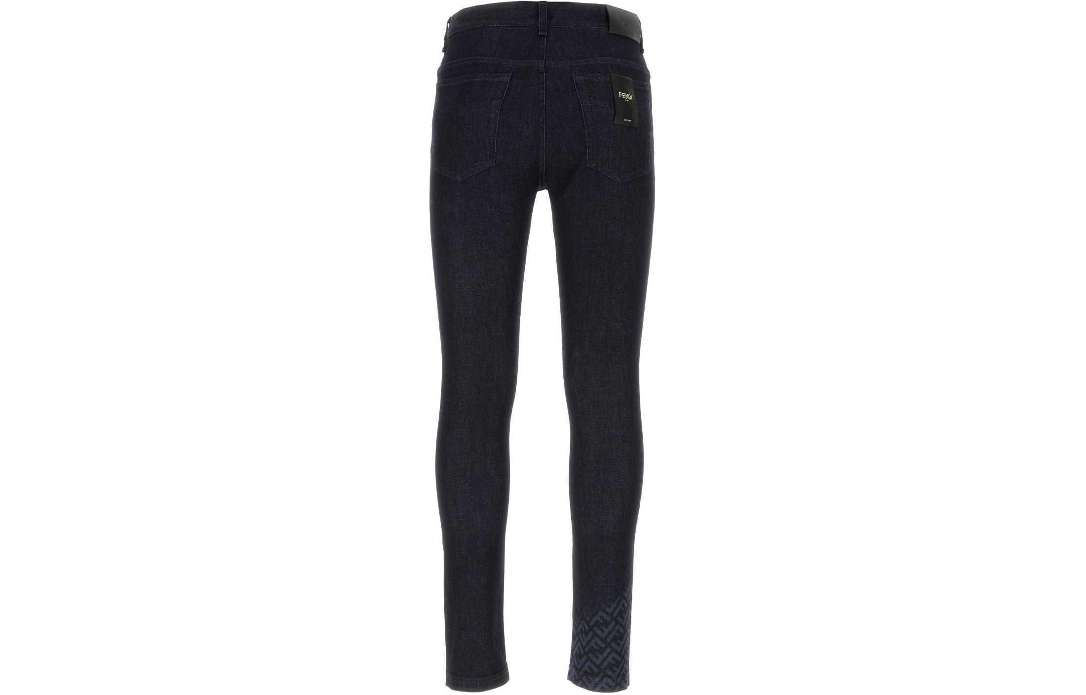 Lookbook FENDI Seluar Biru Kasual Slim Fit Pinggang Rendah Lurus Untuk Lelaki FLP299AQLUF0QA2