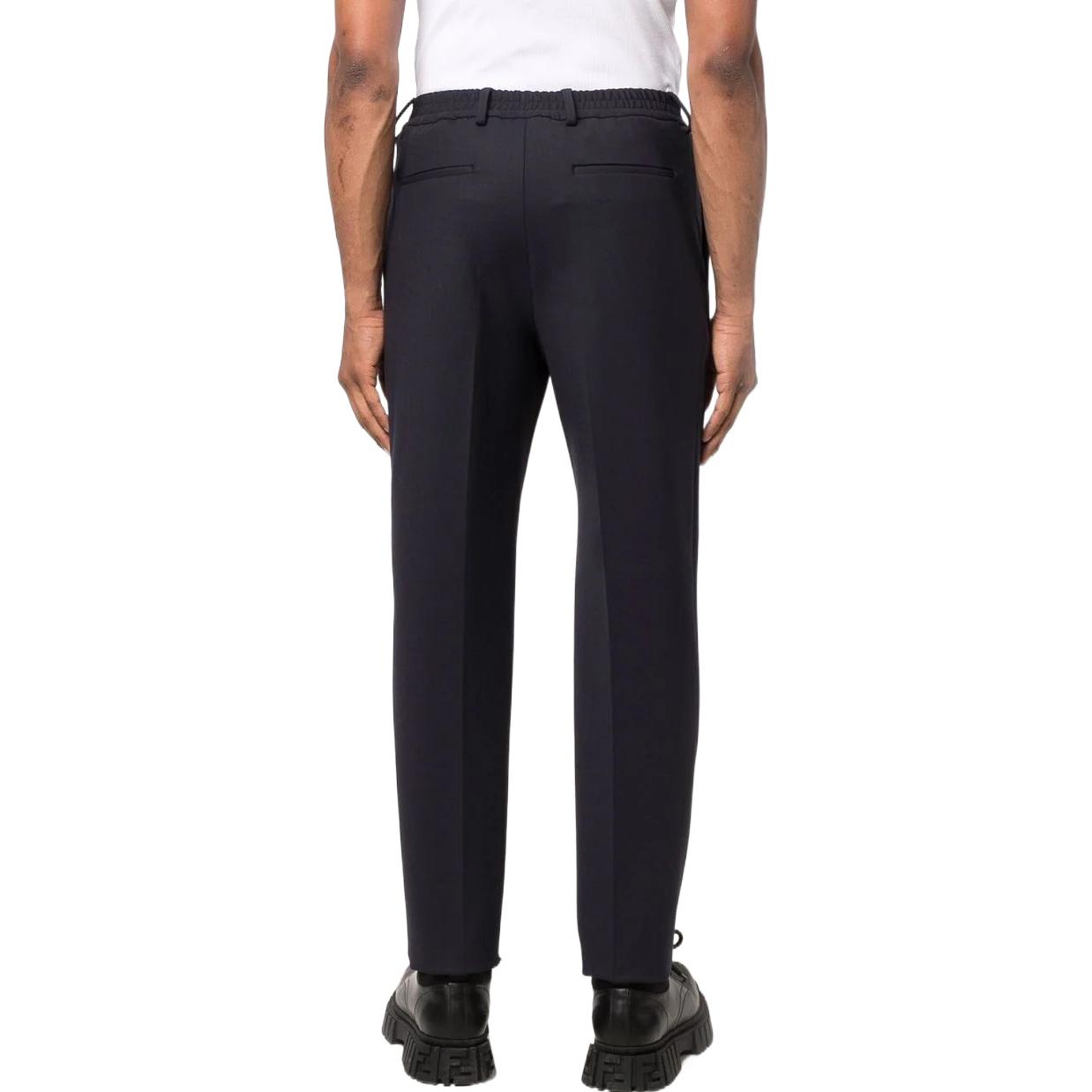 Purchase FENDI 修身中腰褶皱休闲裤 深蓝色 FB0767AI6PF0QA2