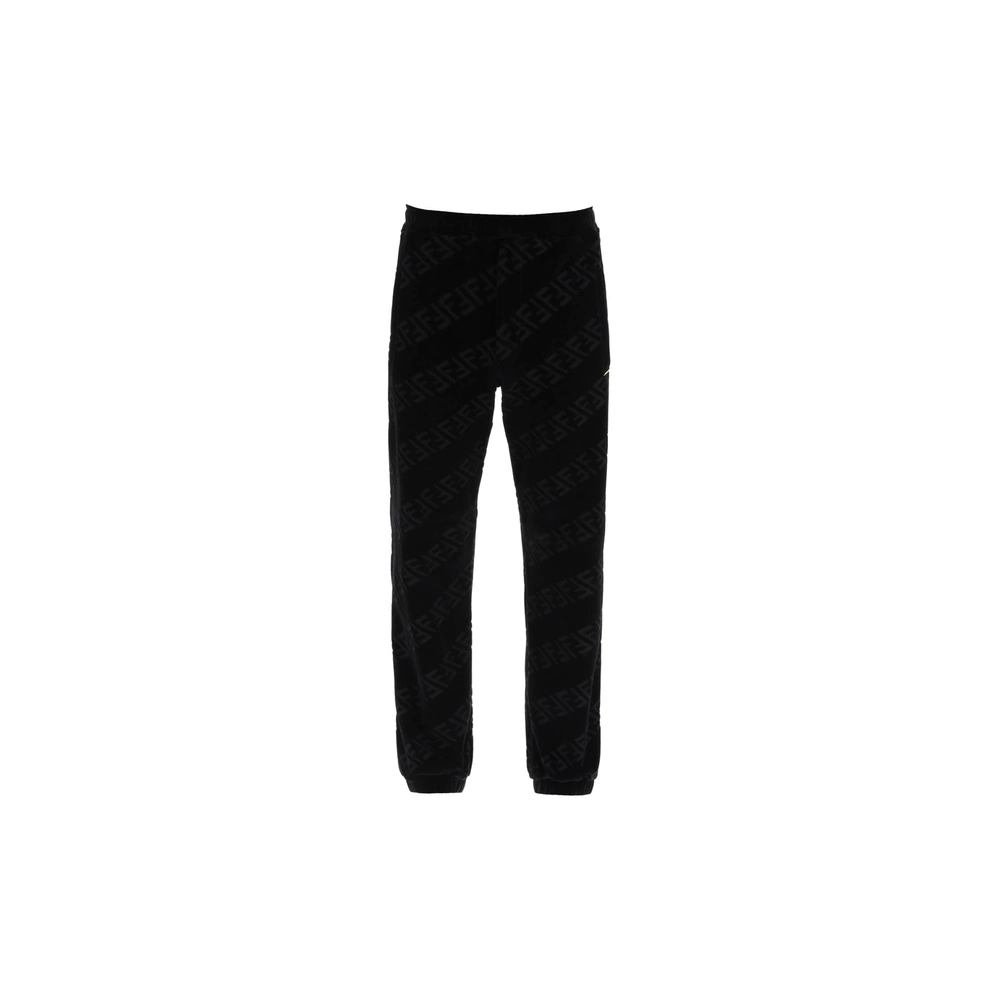 FENDI  Slim Fit Solid Color Track Pants Black SS22 FB0496A9RKF0QA1