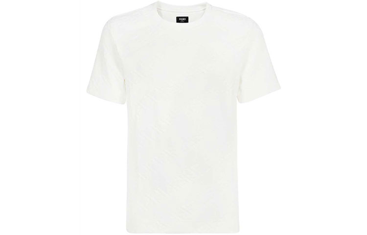 FENDI  Solid Color Crewneck Logo T-Shirt. FY0936AHCAF0QA0 圖 2