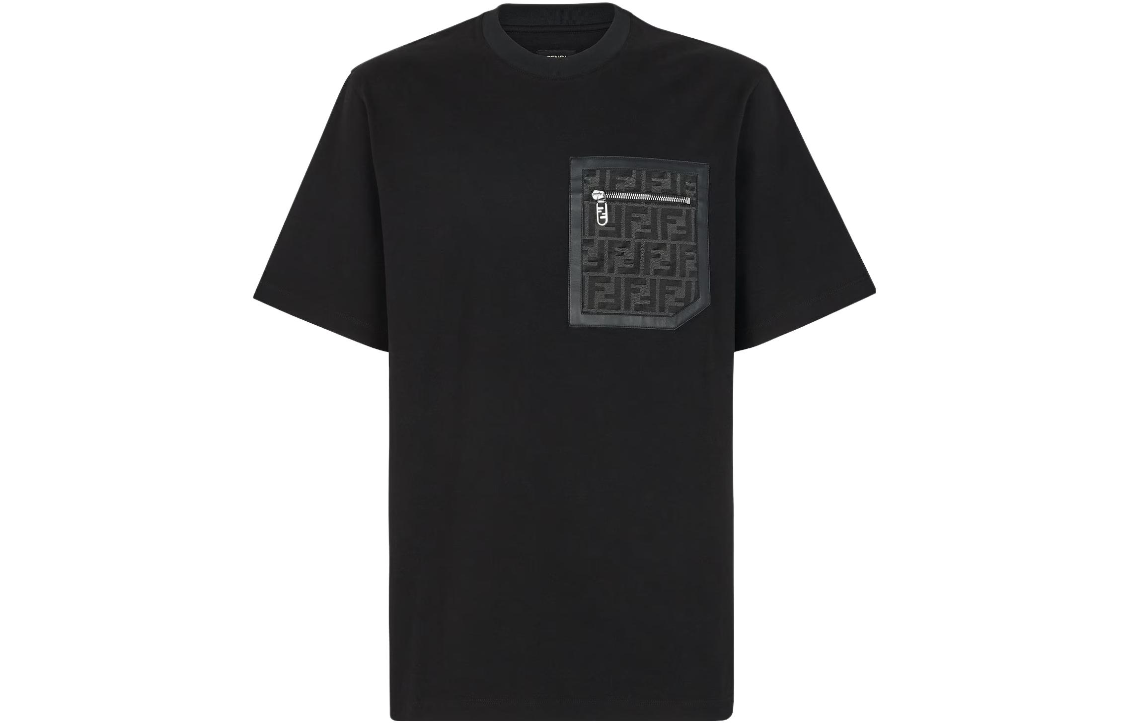 Order FENDI 纯色黑色圆领T恤 FY1257APM4F0QA1