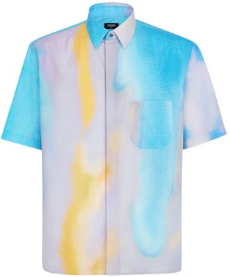 FENDI SS22 Abstract Gradient Print Short Sleeve Button-Up Shirt. FS1022A9O6F1G38 Order FENDI SS22 Abstract Gradient Print Short Sleeve Button-Up Shirt. FS1022A9O6F1G38
