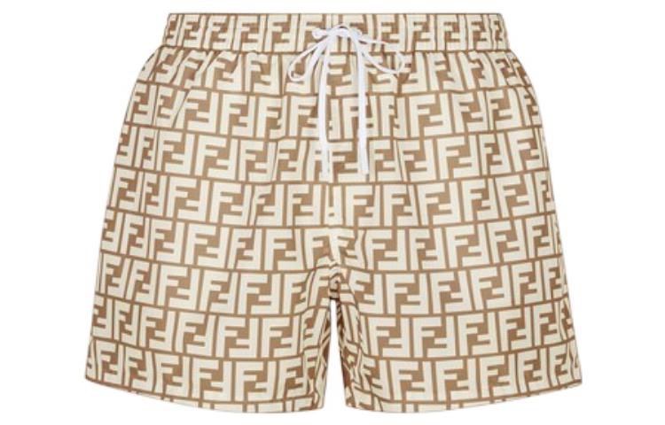 FENDI  SS22 Monogram Print Relaxed Straight Shorts in Khaki. FXB077A79F1200 圖 2