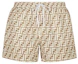 Order FENDI SS22 經典字紋印花休閒直筒短褲 - 卡其色 FXB077A79F1200