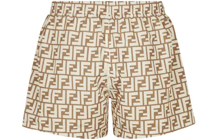 FENDI  SS22 Monogram Print Relaxed Straight Shorts in Khaki. FXB077A79F1200 圖 3