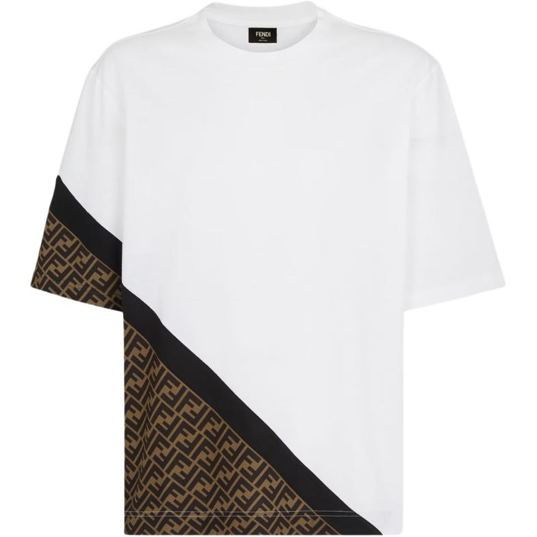 FENDI  SS23 White Logo Graphic Crewneck Casual T-Shirt. FAF682AN68F1KRQ