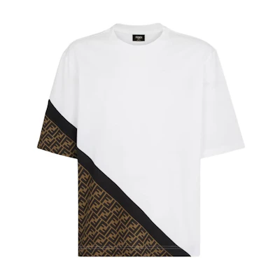 FENDI SS23 White Logo Graphic Crewneck Casual T-Shirt. FAF682AN68F1KRQ