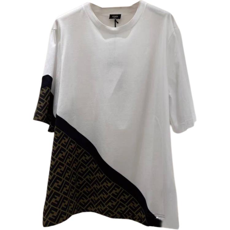 Order FENDI 2023春夏白色logo圖案圓領休閒短袖T恤 FAF682AN68F1KRQ