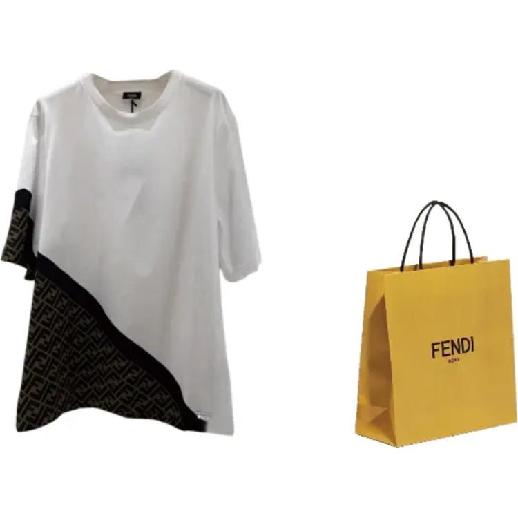 Lookbook FENDI 2023春夏白色logo圖案圓領休閒短袖T恤 FAF682AN68F1KRQ