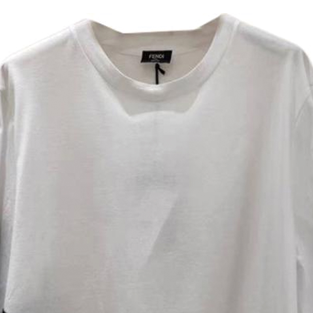 Shop FENDI 2023春夏白色logo圖案圓領休閒短袖T恤 FAF682AN68F1KRQ