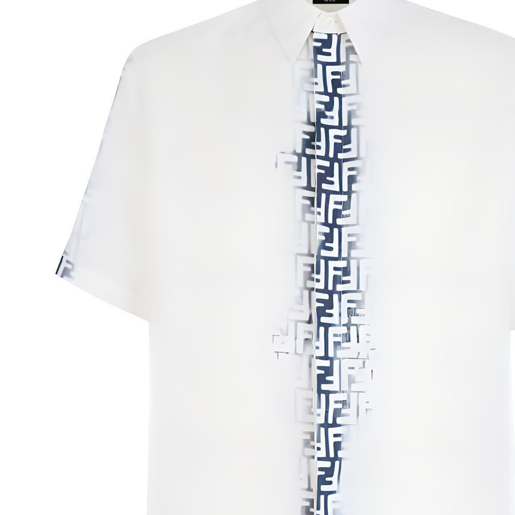Purchase FENDI SS24 渐变标志宽松版白色短袖衬衫 FS0966AN0RF0UB0