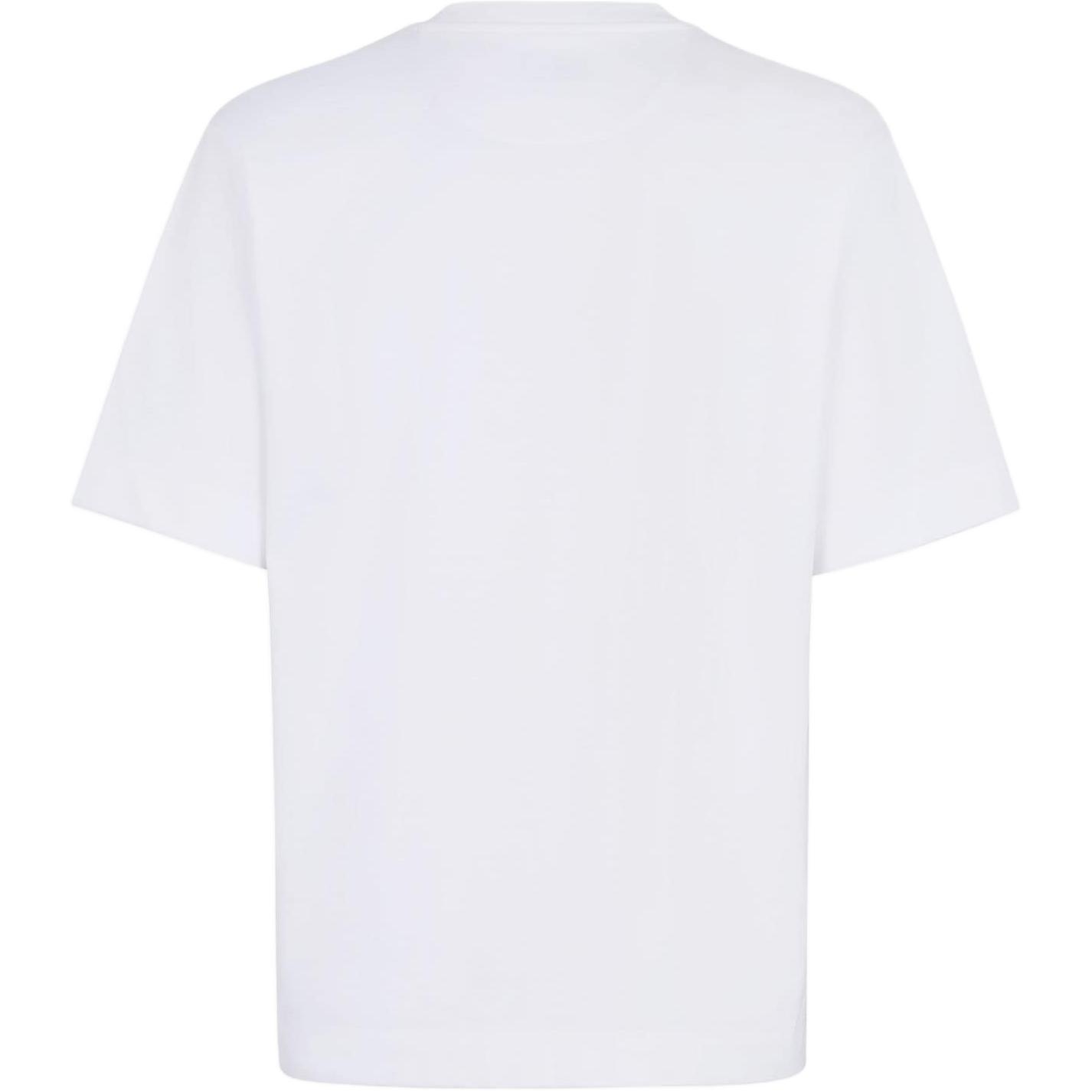 FENDI  SS24 White Loose Fit Crewneck T-Shirt with Logo Applique. FY0936ARYYF0QA0 圖 3