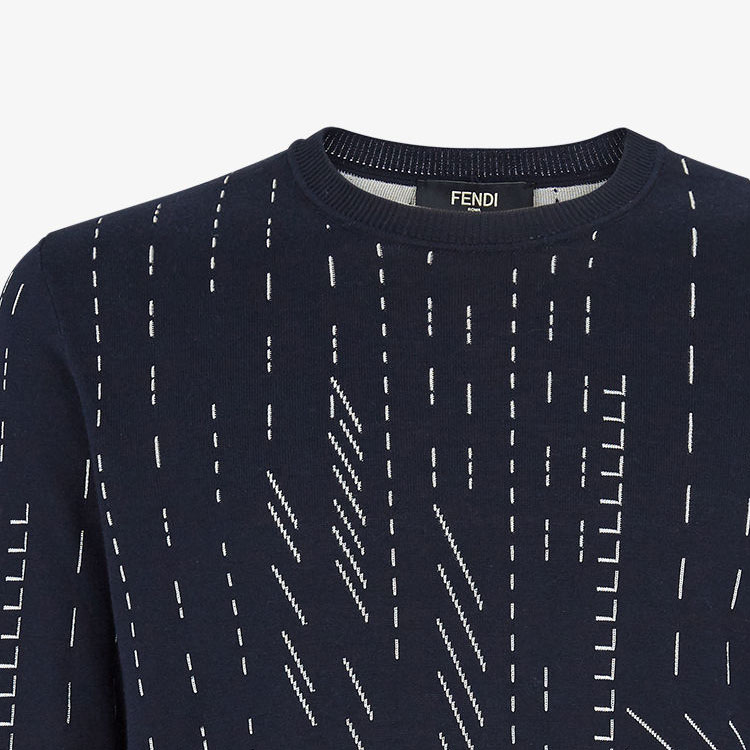 Purchase 芬迪蓝色条纹圆领针织套头毛衣 FZX091AR8CF03LQ