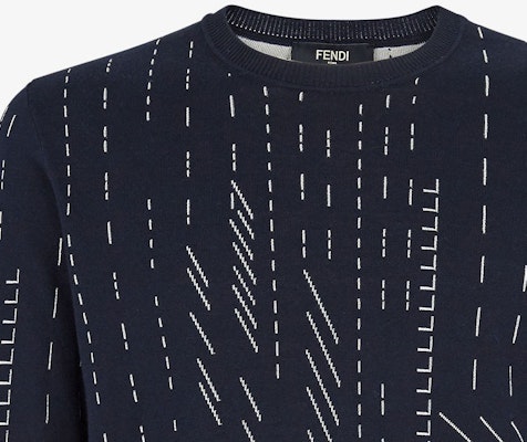 FENDI Striped Crewneck Knit Pullover Sweater in Blue. FZX091AR8CF03LQ Purchase FENDI Striped Crewneck Knit Pullover Sweater in Blue. FZX091AR8CF03LQ