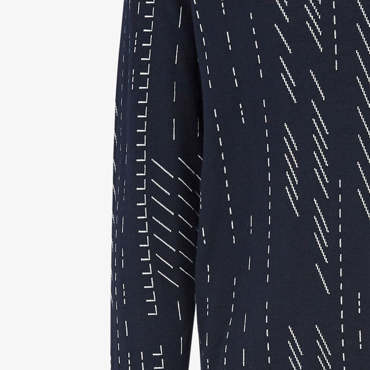 Sizing 芬迪蓝色条纹圆领针织套头毛衣 FZX091AR8CF03LQ