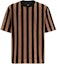 Order フェンディ ストライプ柄 クルーネック ルーズフィット Tシャツ ブラウン SS24. FY0936ARYQF13IZ