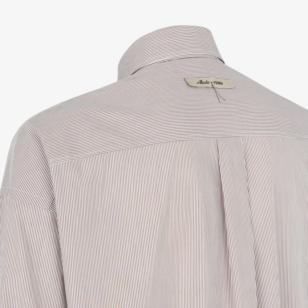 Purchase 芬迪 条纹长袖钮扣衬衫 棕色 FS1242AR5VF06WU