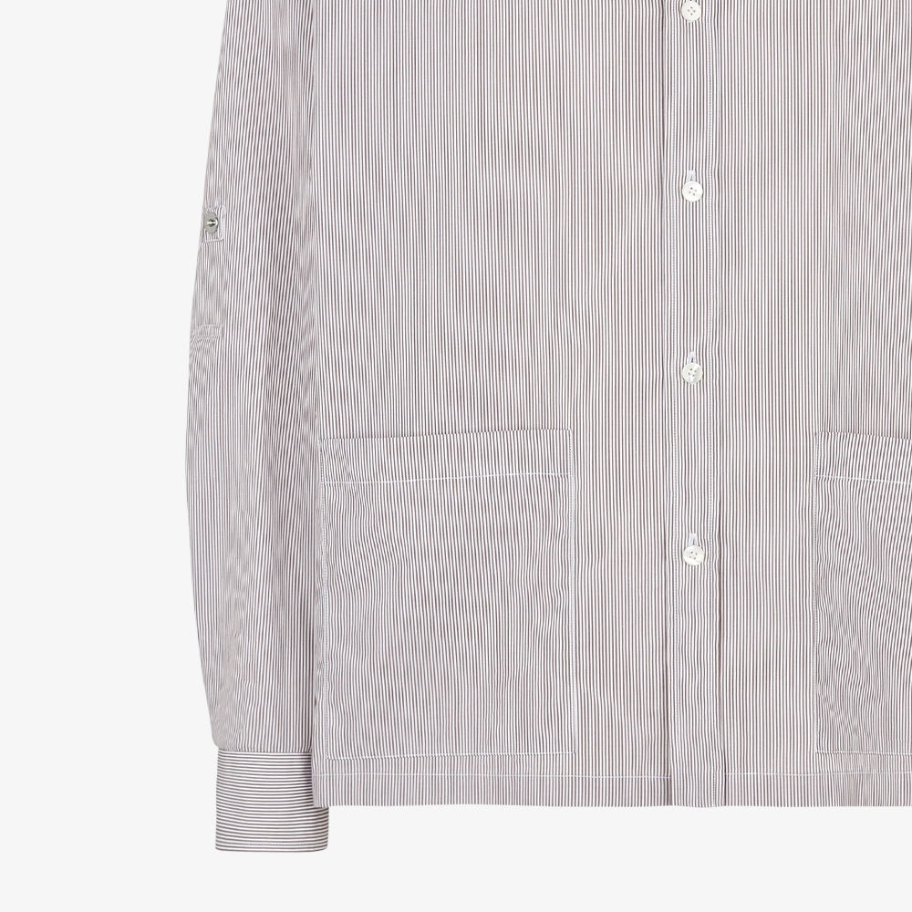 Sizing 芬迪 条纹长袖钮扣衬衫 棕色 FS1242AR5VF06WU