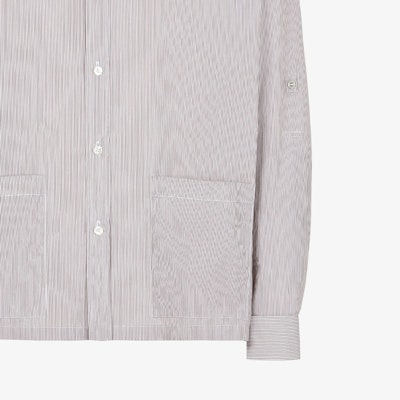 FENDI Striped Long Sleeve Button-Up Shirt Brown FS1242AR5VF06WU Cheap FENDI Striped Long Sleeve Button-Up Shirt Brown FS1242AR5VF06WU