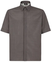 FENDI Striped Short-Sleeve Button-Up Shirt Grey FS0795APQAF1LUY FENDI Striped Short-Sleeve Button-Up Shirt Grey FS0795APQAF1LUY