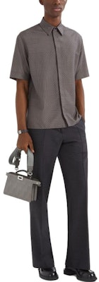 FENDI Striped Short-Sleeve Button-Up Shirt Grey FS0795APQAF1LUY Shop FENDI Striped Short-Sleeve Button-Up Shirt Grey FS0795APQAF1LUY