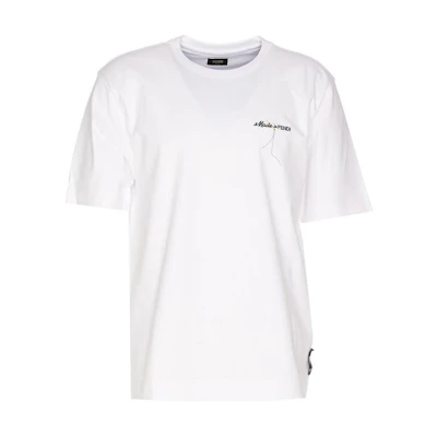FENDI White Crewneck Loose Fit Short Sleeve T-Shirt. FY0936AR6WF0QA0