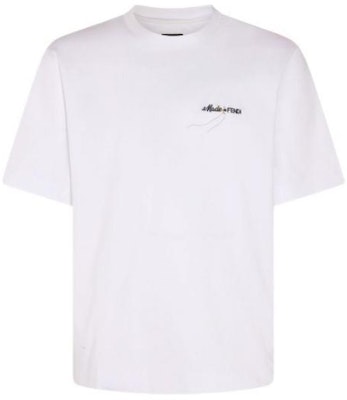 芬迪 白色圆领宽松款短袖T恤. FY0936AR6WF0QA0 Order 芬迪 白色圆领宽松款短袖T恤. FY0936AR6WF0QA0