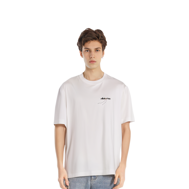 Purchase FENDI  White Crewneck Loose Fit Short Sleeve T-Shirt. FY0936AR6WF0QA0