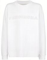 FENDI White Crewneck Sweatshirt with Solid Color Logo Embroidery. FY1227AOFDF0QA0 FENDI White Crewneck Sweatshirt with Solid Color Logo Embroidery. FY1227AOFDF0QA0
