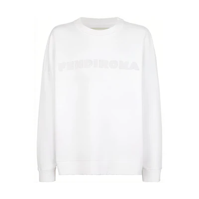FENDI White Crewneck Sweatshirt with Solid Color Logo Embroidery. FY1227AOFDF0QA0