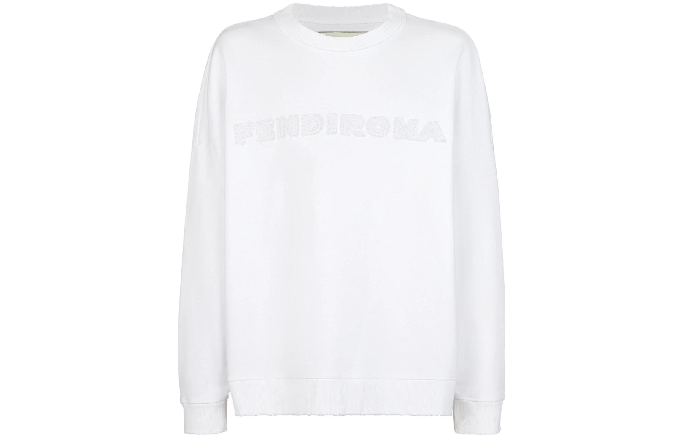 Order 芬迪 白色圆领卫衣带纯色标志刺绣。 FY1227AOFDF0QA0