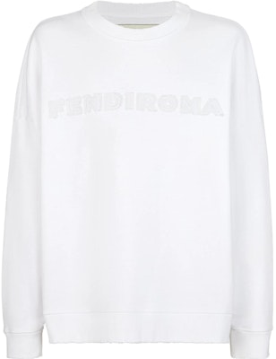 FENDI White Crewneck Sweatshirt with Solid Color Logo Embroidery. FY1227AOFDF0QA0 Order FENDI White Crewneck Sweatshirt with Solid Color Logo Embroidery. FY1227AOFDF0QA0