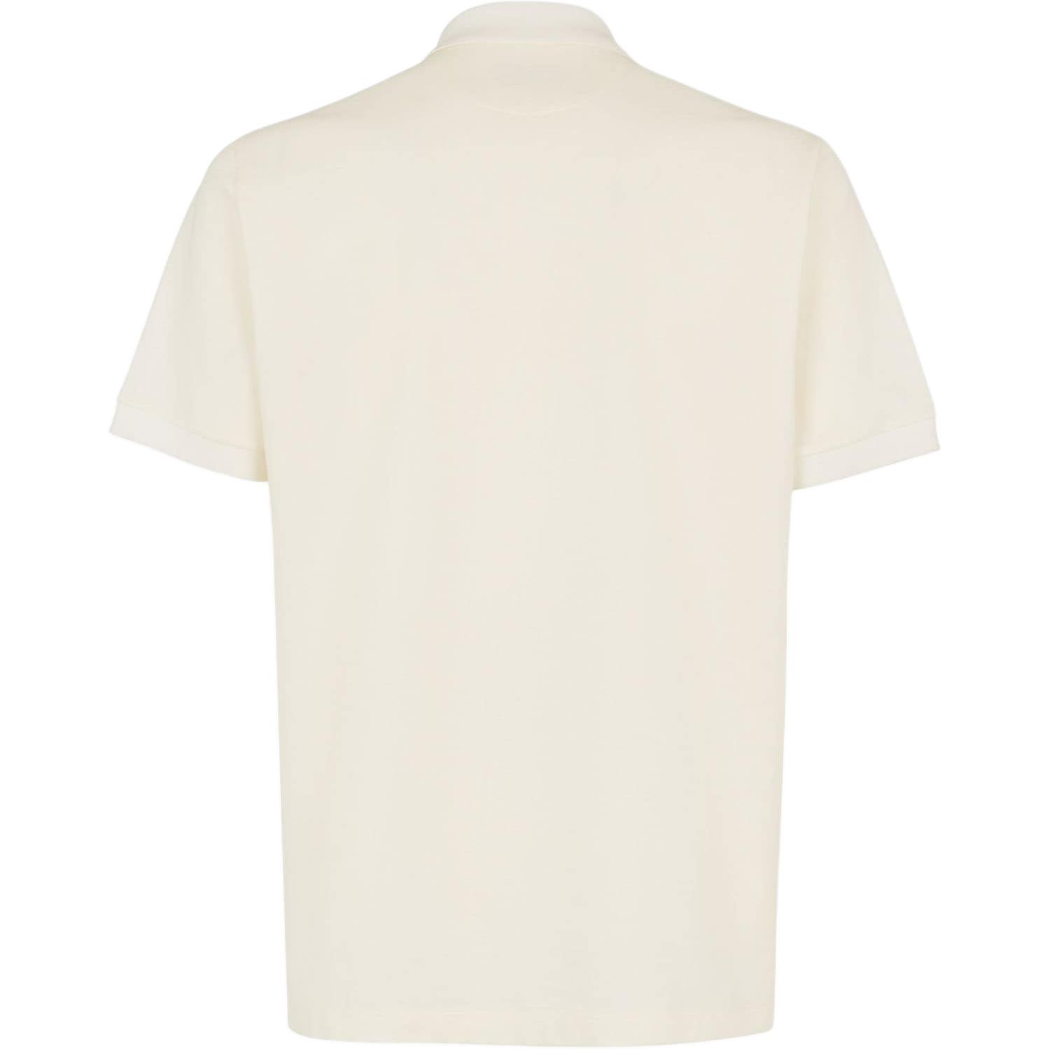 Lookbook FENDI  White Embossed Logo Casual Short-Sleeve Polo Shirt. FY1309ASDTF0KE0