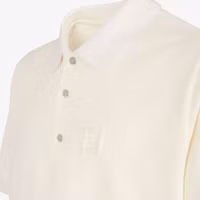 Shop FENDI 白色浮雕 logo 短袖休閒 Polo 衫 FY1309ASDTF0KE0